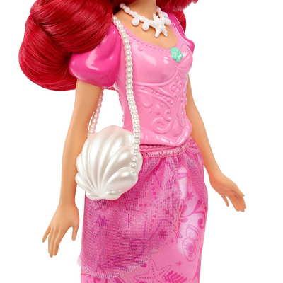 Original Disney Princess Ariel Fashion Doll in Pink Dress with 9 Accessories