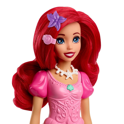 Original Disney Princess Ariel Fashion Doll in Pink Dress with 9 Accessories