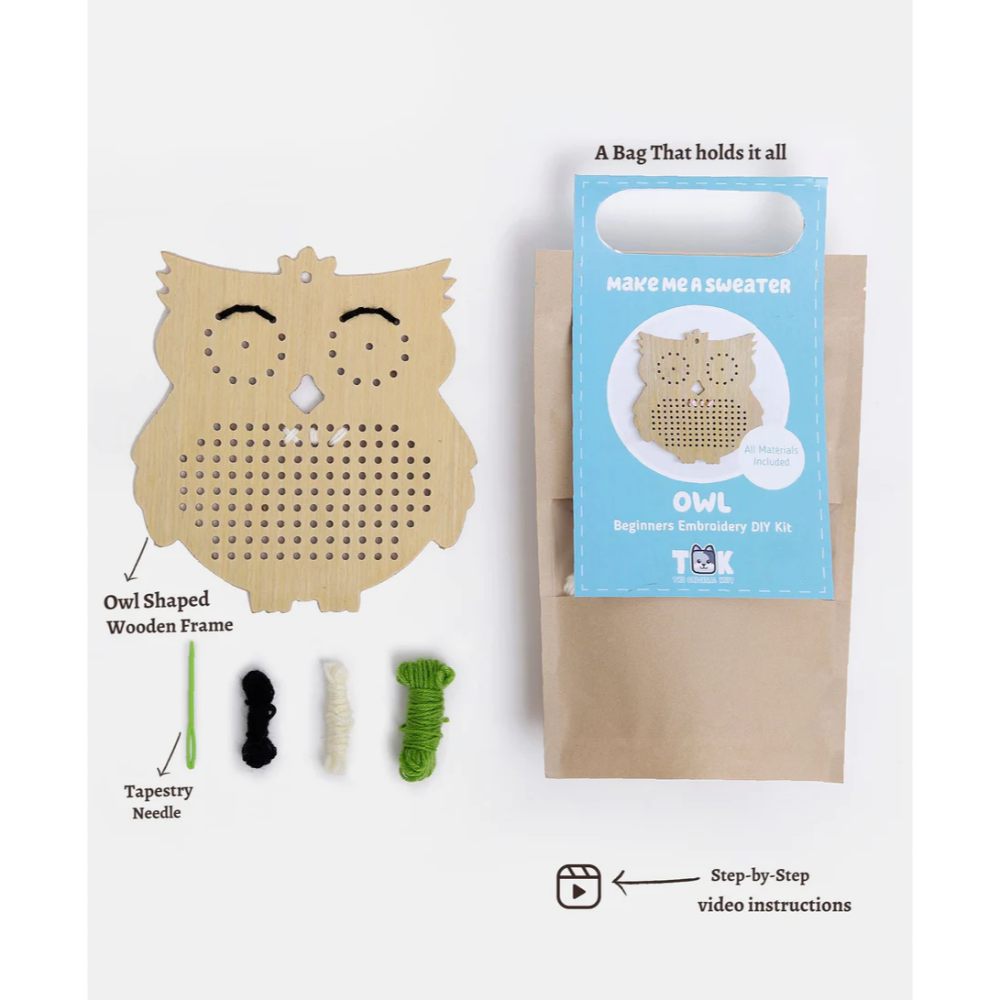 DIY Embroidery Kit for Beginners (Owl)