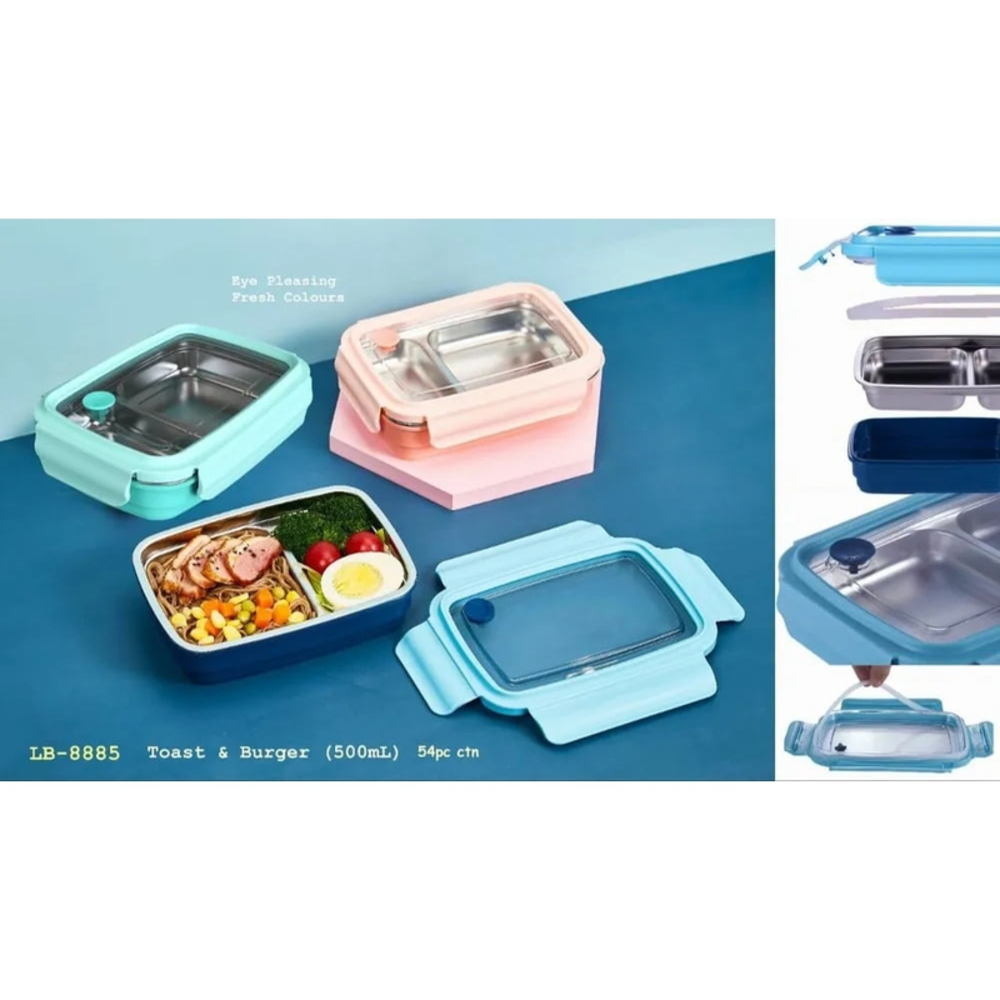 2 Compartment Slim Lunch Box (500ml)