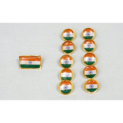 Indian flag lapel pins round (set of 11)