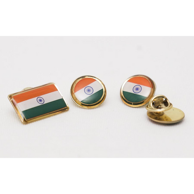 Indian flag lapel pins round (set of 5)