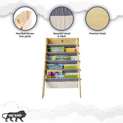 Wooden Bookshelf - Beige