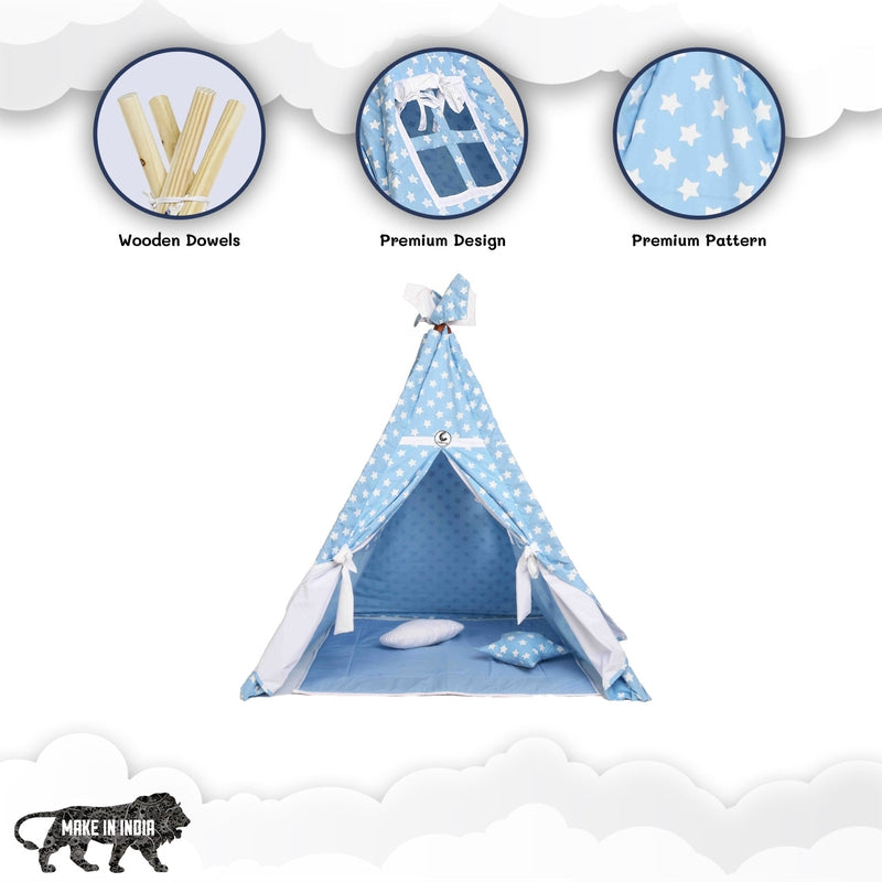 Teepee Tent Full Set - Baby Blue