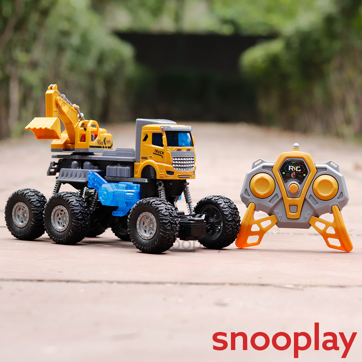 Remote Control Construction Truck Toy | Off-Road Tyres | 6WD | 1:16 Scale (5-10 Years)