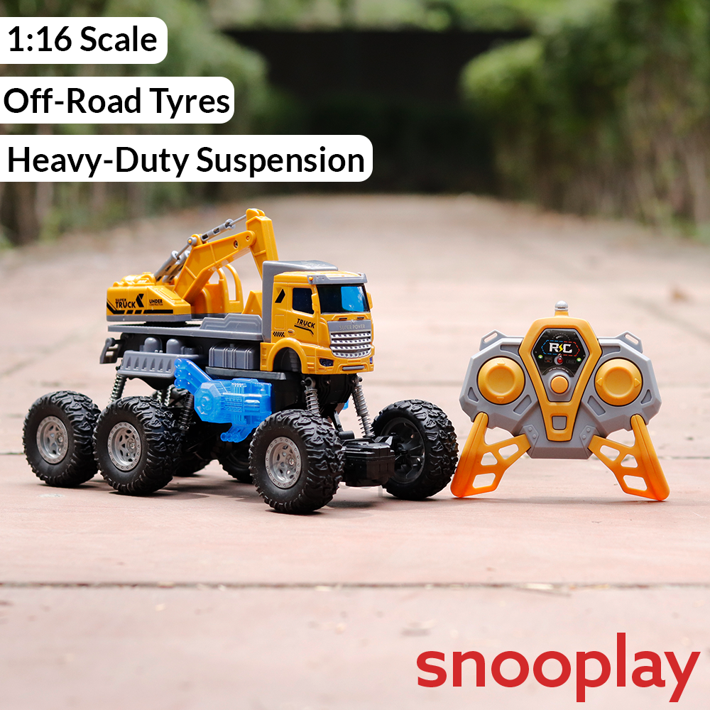Remote Control Construction Truck Toy | Off-Road Tyres | 6WD | 1:16 Scale (5-10 Years)