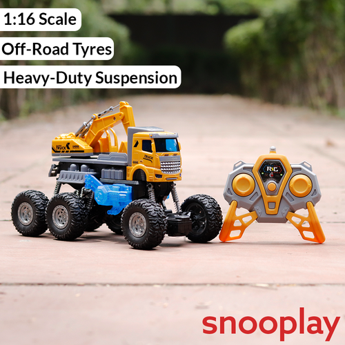 Remote Control Construction Truck Toy | Off-Road Tyres | 6WD | 1:16 Scale (5-10 Years)