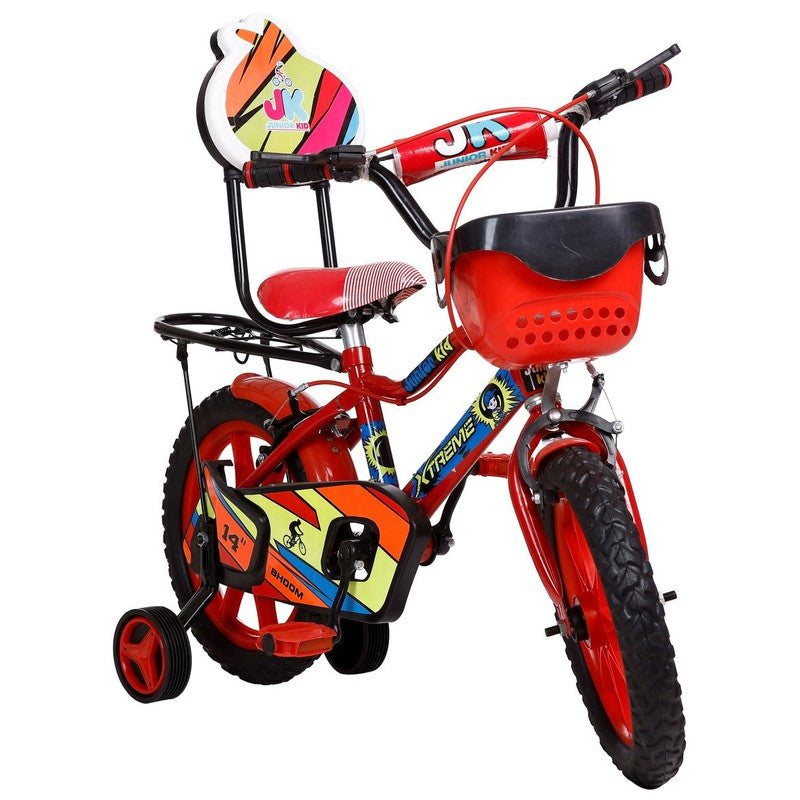14 Inches Steel Rim Kids Cycle for 2 to 5 Years of Boys and Girls Red - COD Not Available