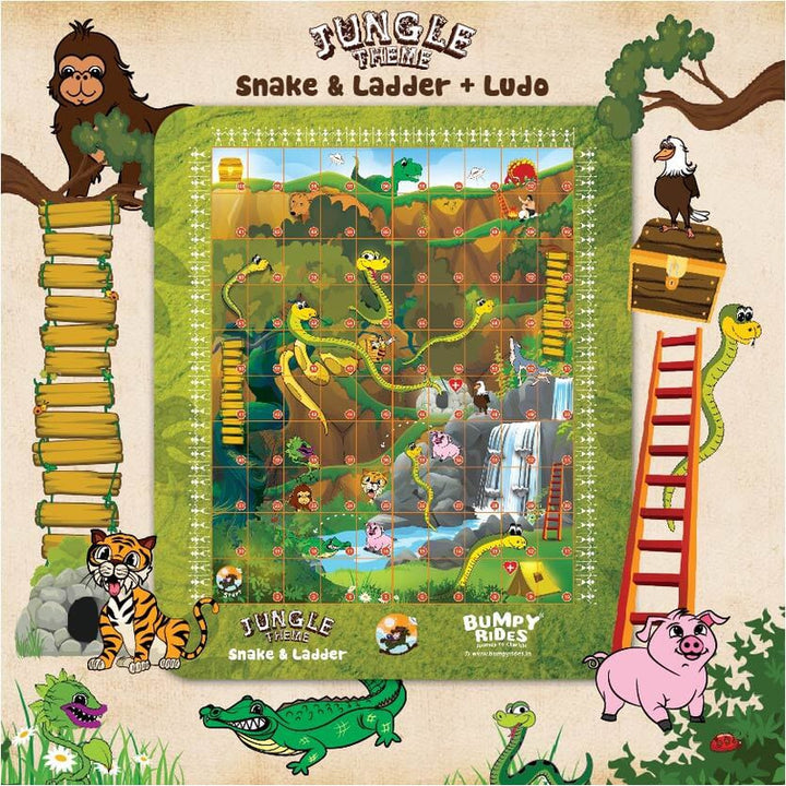 Jungle Themed Ludo Snake And Ladder Board Game