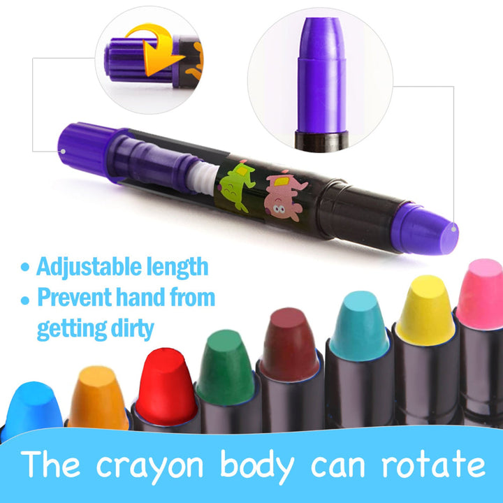 Jar Melo 12 Colors Baby Roo Silky Washable Crayon (1-6 Years)