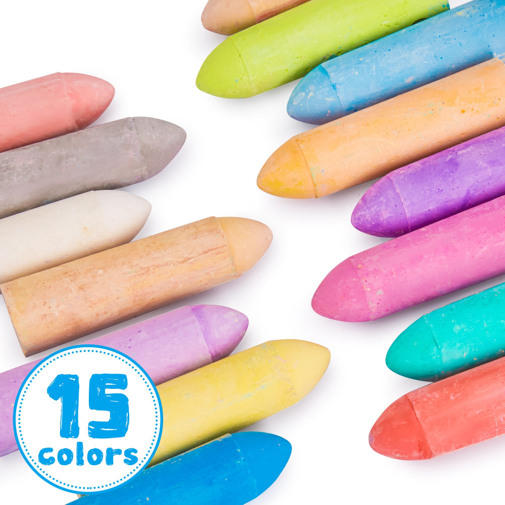 Jar Melo 15 Colors Washable Sidewalk Chalks (1-6 Years)
