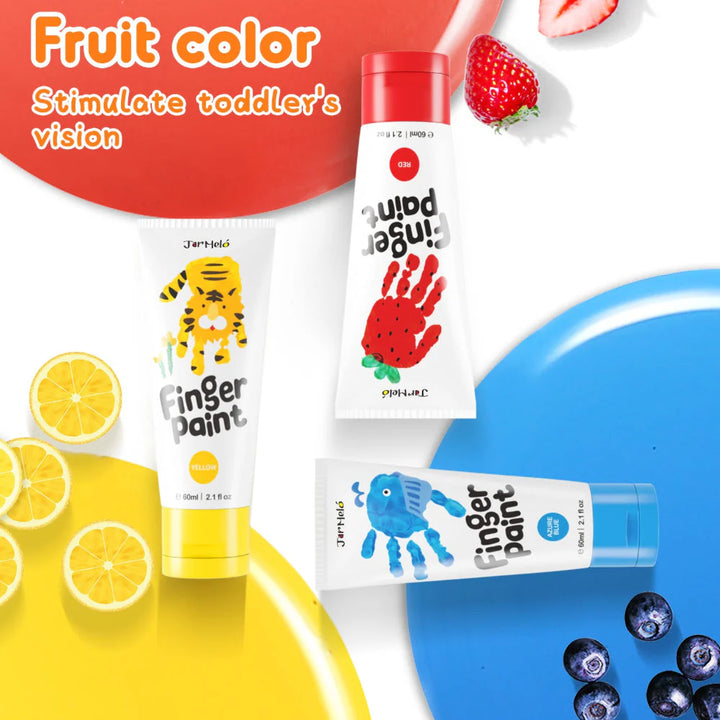 Jar Melo Washable Finger Paint Colors Set (2-4 Years)