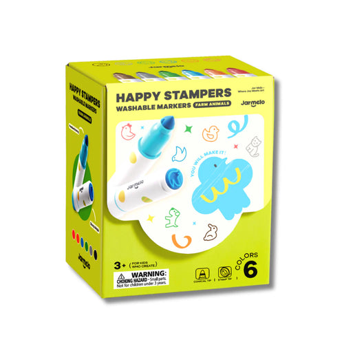 Jarmelo Happy Stampers Washable Markers Farm Animal - 6 Colors