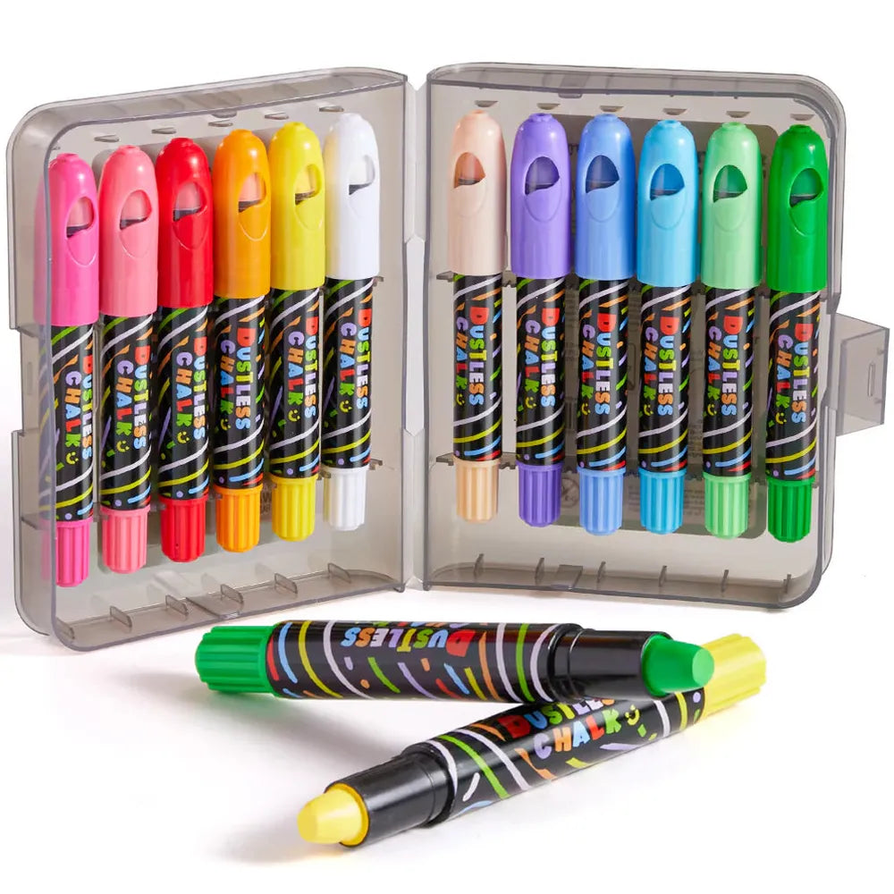 Jarmelo Smooth Time Dustless Chalk - 12 Colors (3-8 Years)
