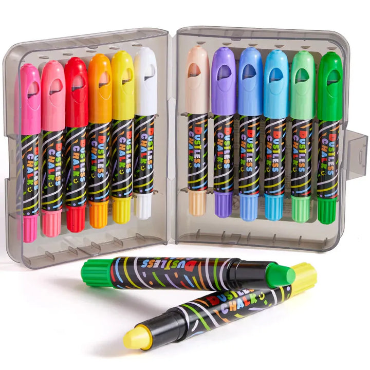 Jarmelo Smooth Time Dustless Chalk - 12 Colors (3-8 Years)
