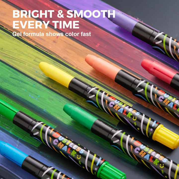 Jarmelo Smooth Time Dustless Chalk - 12 Colors (3-8 Years)