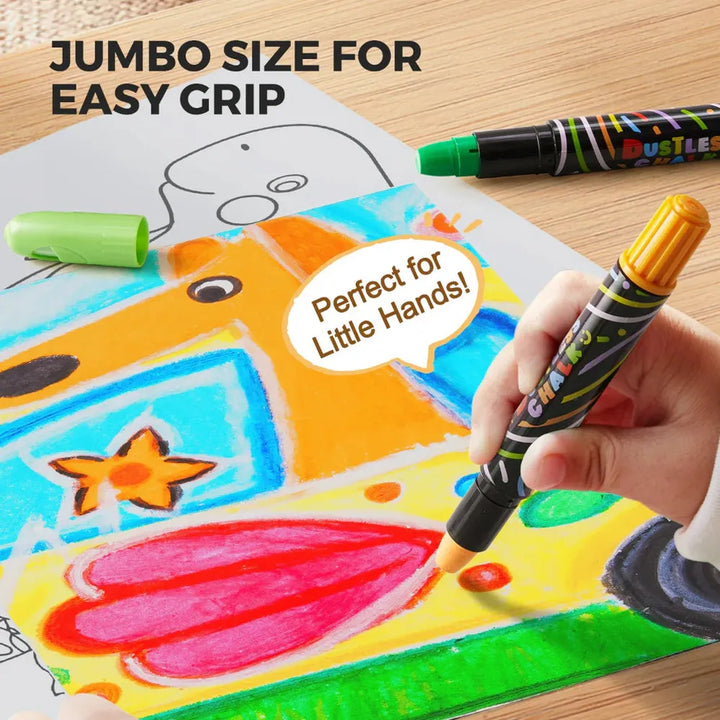 Jarmelo Smooth Time Dustless Chalk - 12 Colors (3-8 Years)