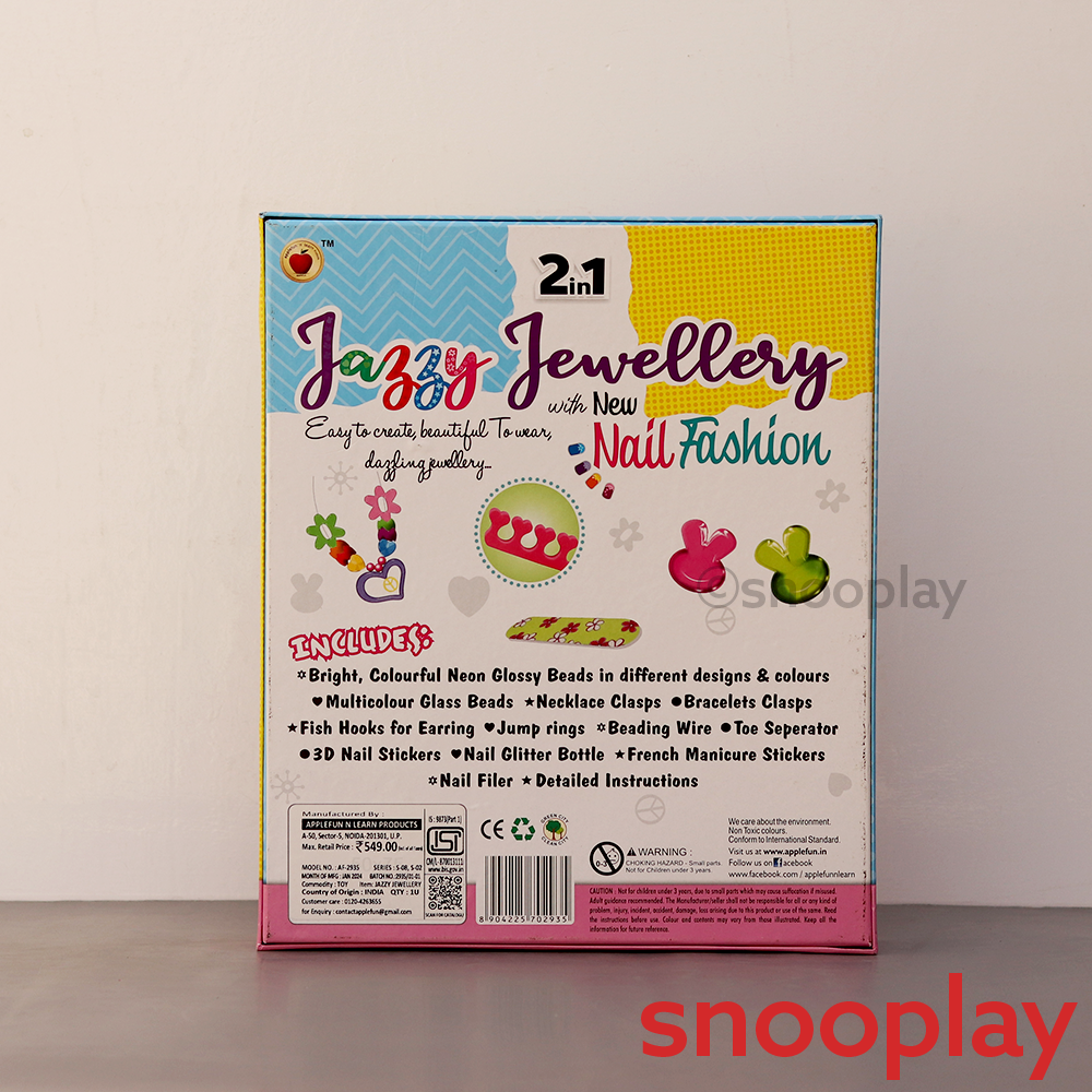 Applefun 'n' Learn 2 In 1 DIY Jazzy Jewellery with New Nail Fashion (5-10 Years)