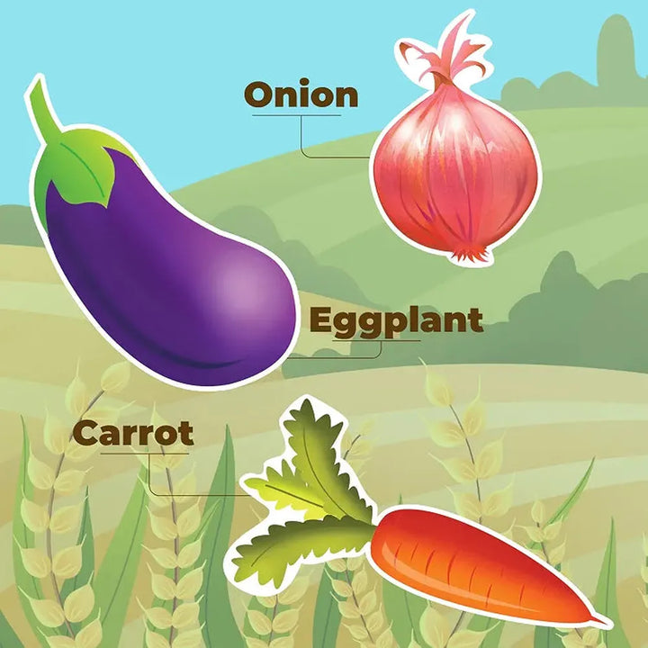 Toykraft My First Vegetables 3-Piece Floor Puzzles – Chunky, Educational Toddler Puzzles