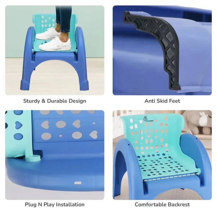 R for Rabbit Jelly Bean 3 in 1 Multi-Functional Kids Chair - Blue