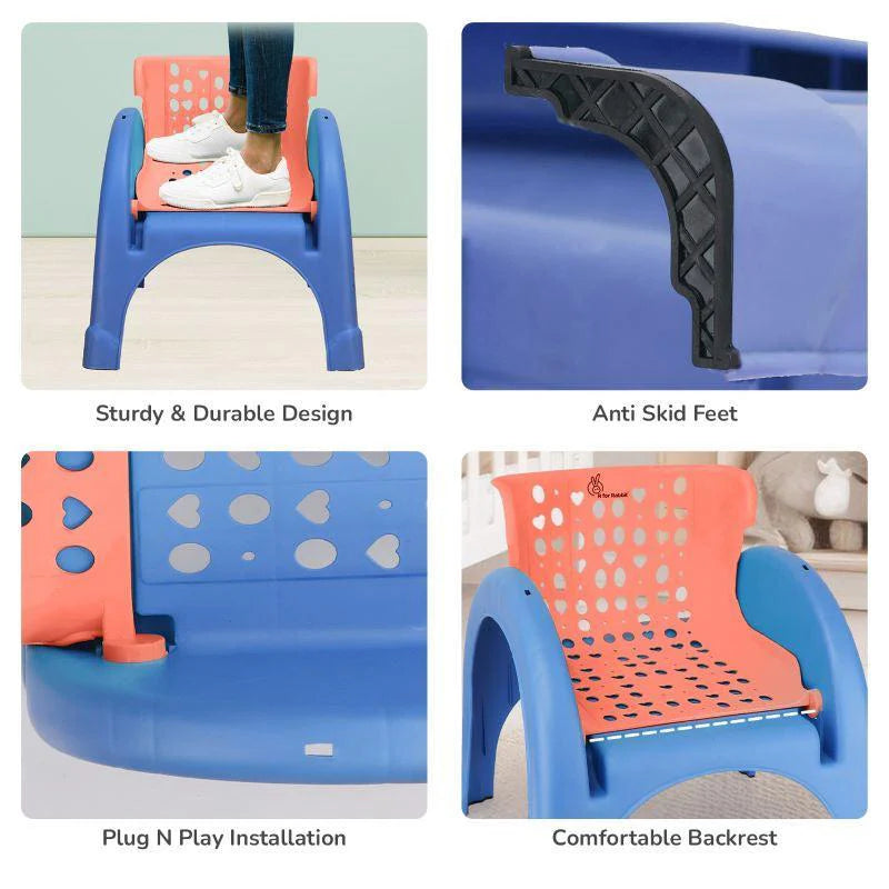 R for Rabbit Jelly Bean 3 in 1 Multi-Functional Kids Chair - Orange Blue