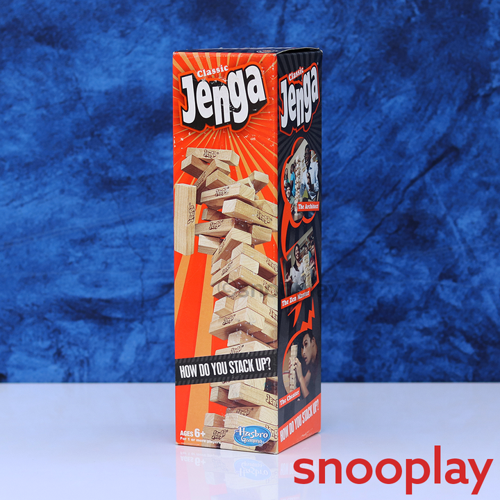 Hasbro Original Licensed Classic Jenga Game - Pull, Stack & Crack (6 Years till Grown Ups)