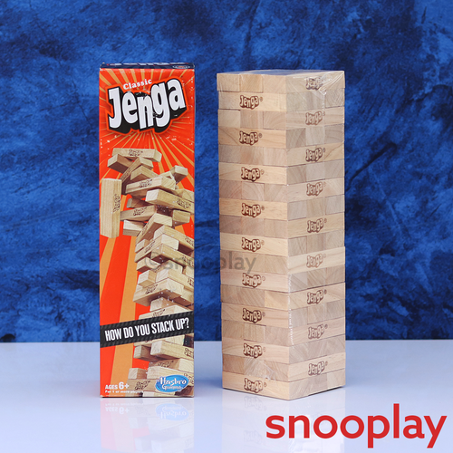 Hasbro Original Licensed Classic Jenga Game - Pull, Stack & Crack (6 Years till Grown Ups)