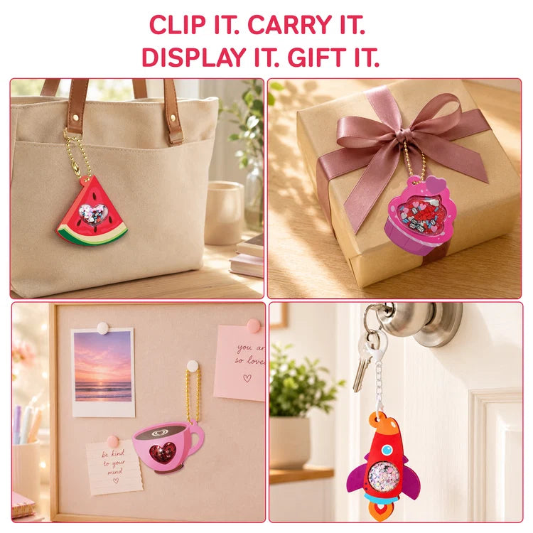 Chalk & Chuckles DIY Shaker Keychains & Bag Charms Joydomes – Tokens of Love | Encourages Creativity Skills