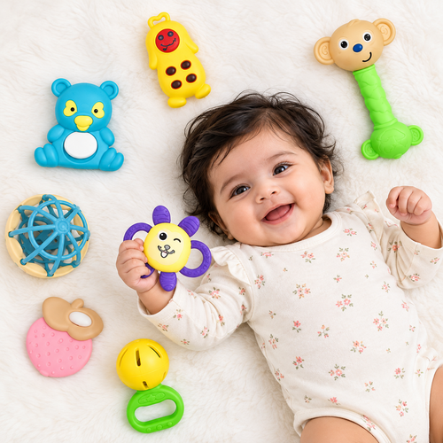Chanak 8 Pieces Baby Rattle Gift Set | Non-Toxic BPA Free Sensory Toy