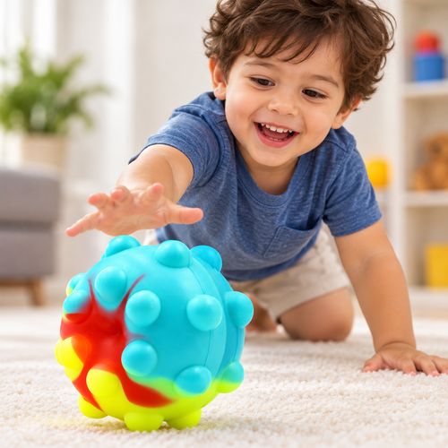 Chanak Pop It Fidget Ball with LED Light for Kids | Silicone Sensory Stress Relief Toy