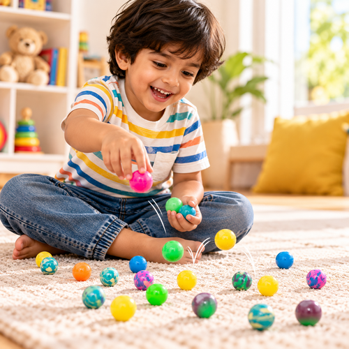 Aditi Toys Pack of 14 Bouncing Ball with Glow in Dark