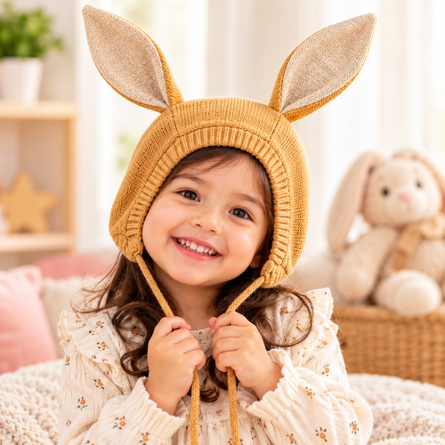 Mi Arcus Cotton Knitted Cap - Bunny