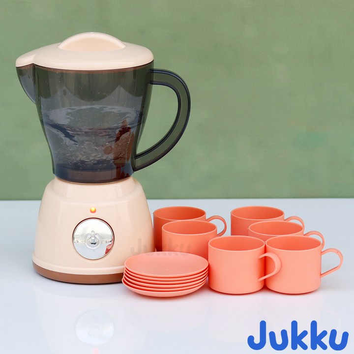 Jukku Realistic Little Chef’s Juicer Play Set with Cup-Plates, Lights & Real Juicer Sound (3-8 Years)
