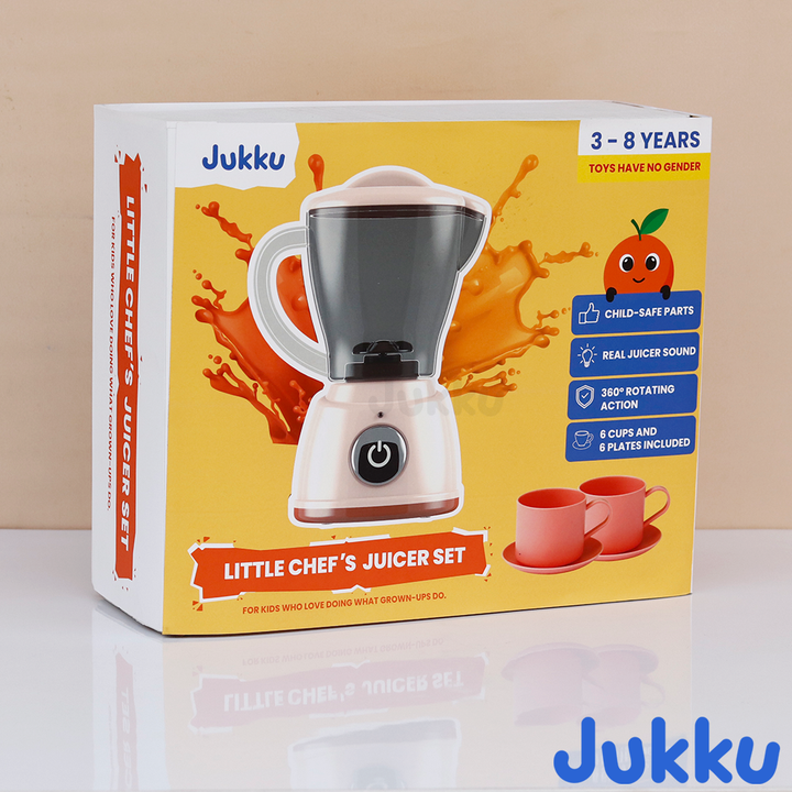 Jukku Realistic Little Chef’s Juicer Play Set with Cup-Plates, Lights & Real Juicer Sound (3-8 Years)
