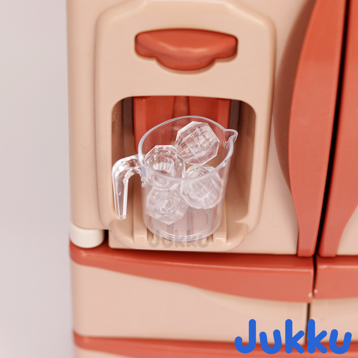 Jukku Premium Refrigerator Play Set with Ice-Dispenser, Realistic Mist, Light & Sound (3-8 Years)