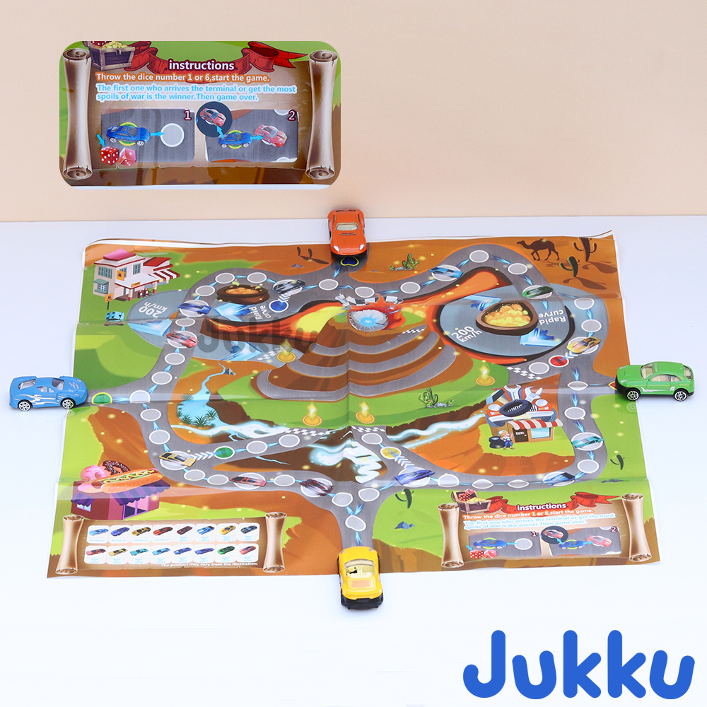 8-Wheeler Car Transporter with 10 Cars, 1 Mighty Truck, 16 Road Accessories & 1 Roadmap Game (3 Years till Grown Ups)