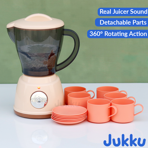 Jukku Realistic Little Chef’s Juicer Play Set with Cup-Plates, Lights & Real Juicer Sound (3-8 Years)