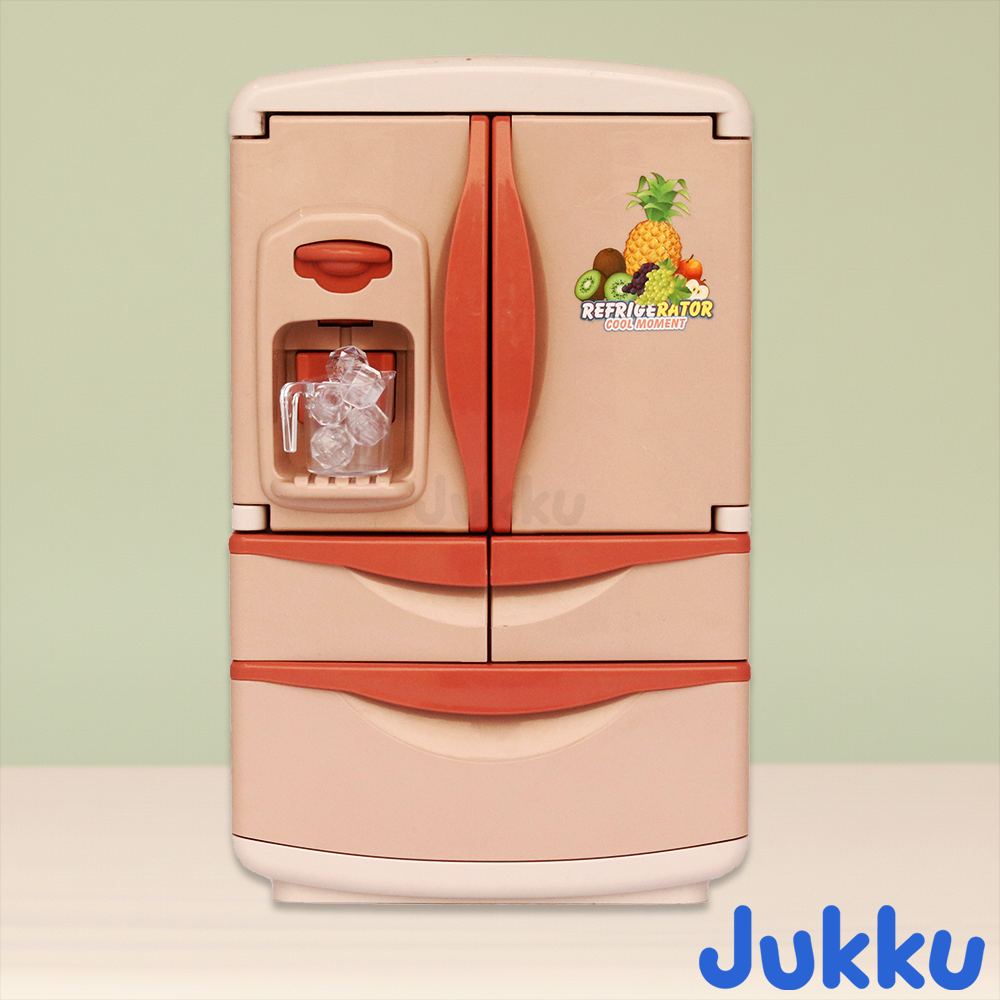 Jukku Premium Refrigerator Play Set with Ice-Dispenser, Realistic Mist, Light & Sound (3-8 Years)
