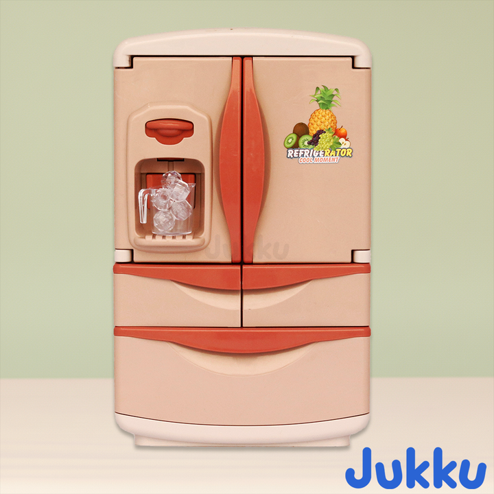 Jukku Premium Refrigerator Play Set with Ice-Dispenser, Realistic Mist, Light & Sound (3-8 Years)
