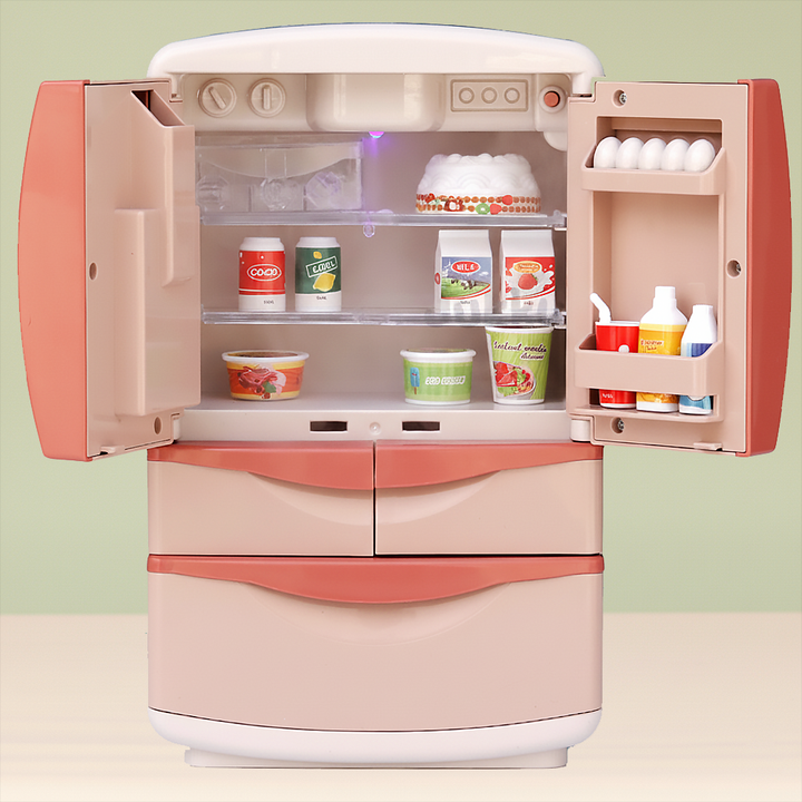 Jukku Premium Refrigerator Play Set with Ice-Dispenser, Realistic Mist, Light & Sound (3-8 Years)