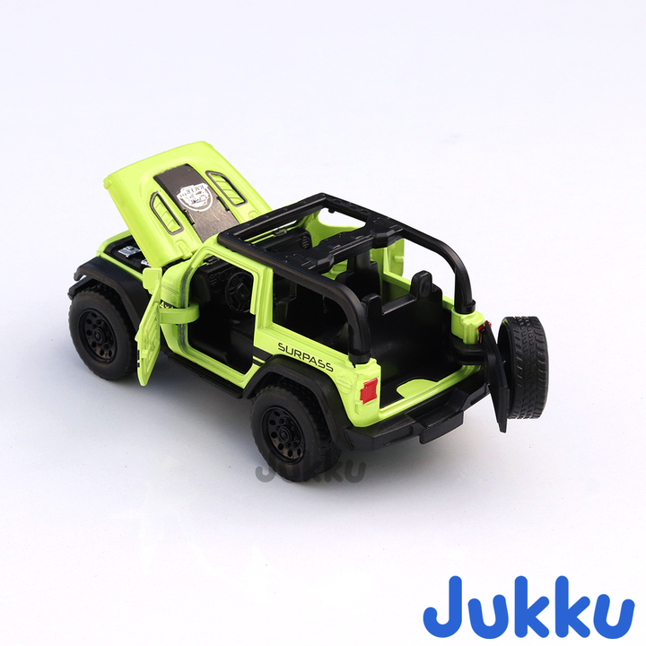 Jukku Resembling Wrangler Convertible Diecast Car - Pullback, Openable Doors & Bonnet | 1:36 Scale (3 Years till Grown Ups)