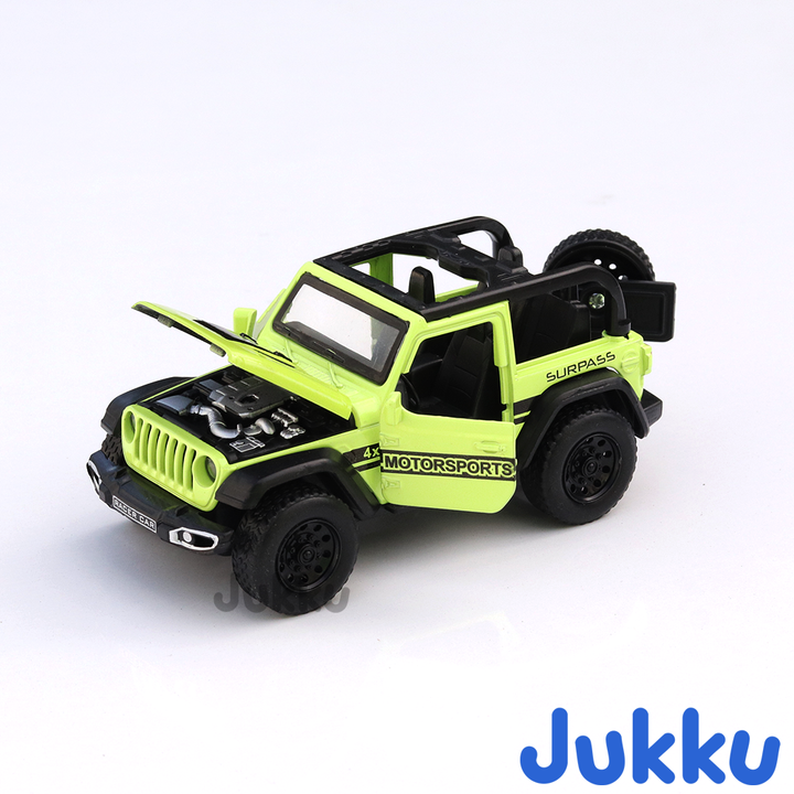 Jukku Resembling Wrangler Convertible Diecast Car - Pullback, Openable Doors & Bonnet | 1:36 Scale (3 Years till Grown Ups)