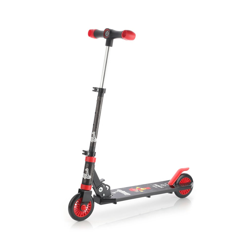 Jumbo: 2W scooter with metal chasis, plastic deck, aluminium handle and plastic grip (Black)