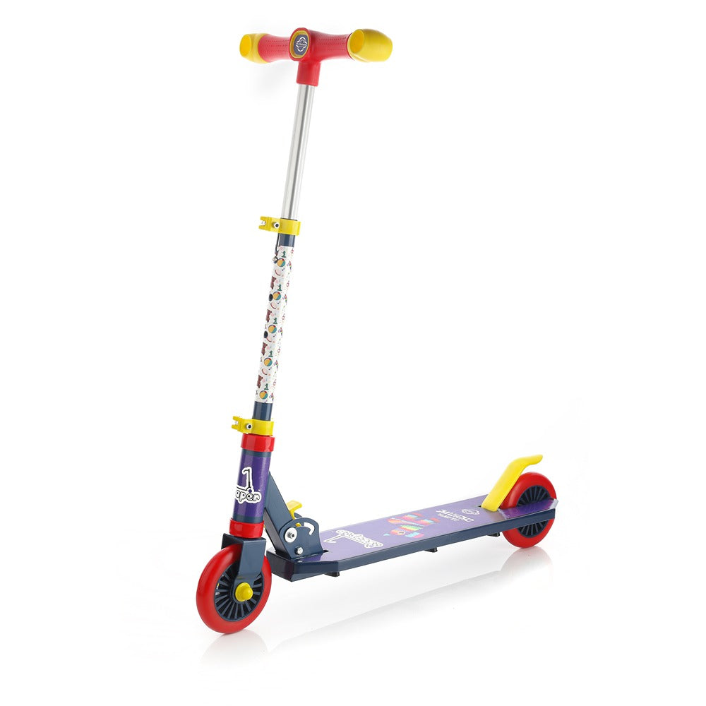 Jumbo: 2W scooter with metal chasis, plastic deck, aluminium handle and plastic grip (Blue)