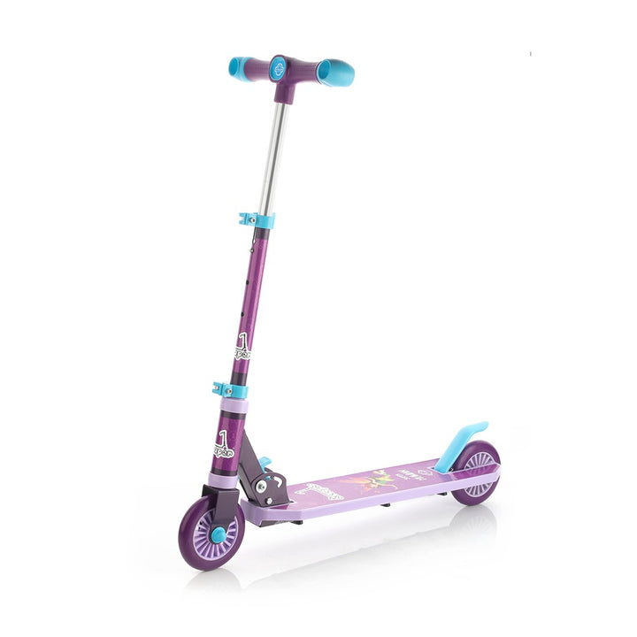 Jumbo: 2W scooter with metal chasis, plastic deck, aluminium handle and plastic grip (Purple)