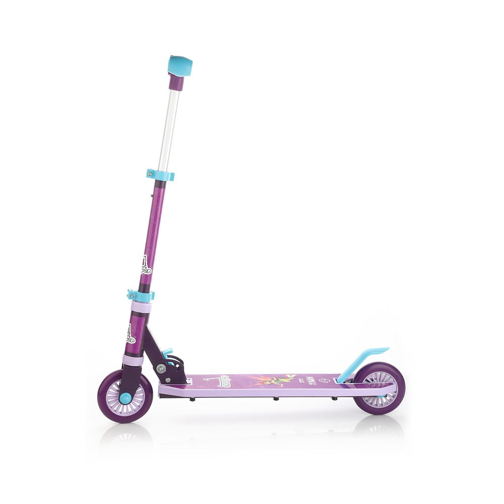 Jumbo: 2W scooter with metal chasis, plastic deck, aluminium handle and plastic grip (Purple)