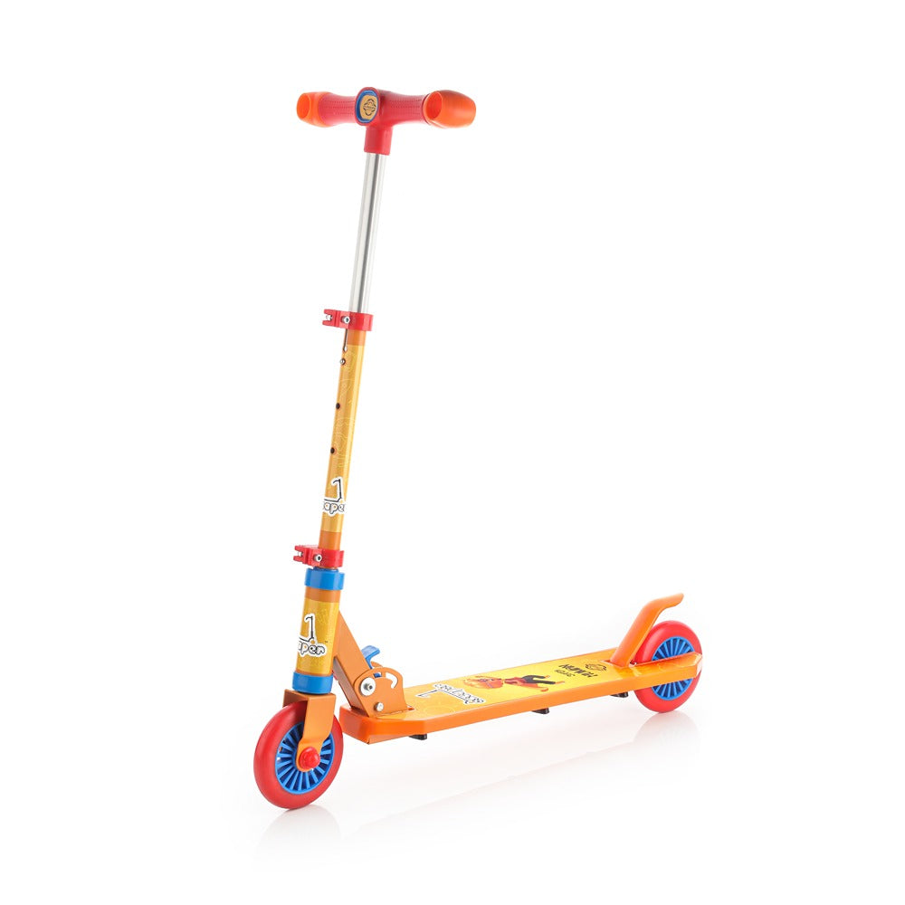 Jumbo: 2W scooter with metal chasis, plastic deck, aluminium handle and plastic grip (Yellow)