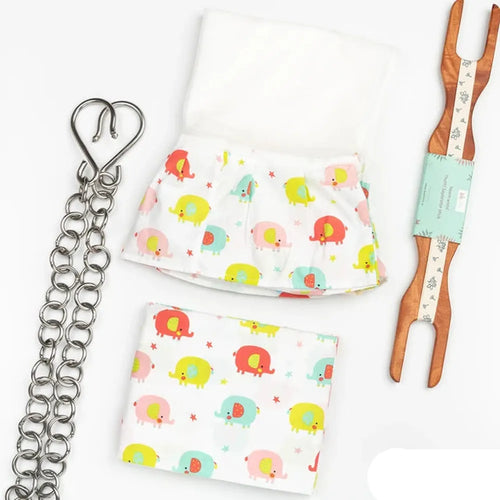 Beelittle Jumbo Star Premium Thottil Starter Kit - Spacious Cradle, Mosquito Net, Chain & Stick