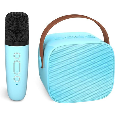 Karaoke Portable Bluetooth Speaker with 1 Wireless Microphone (Blue)