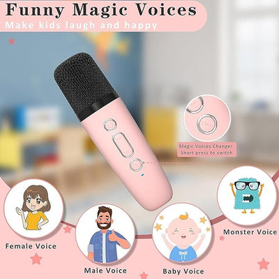 Karaoke Portable Bluetooth Speaker and 1 Microphone (Pink Unicorn)